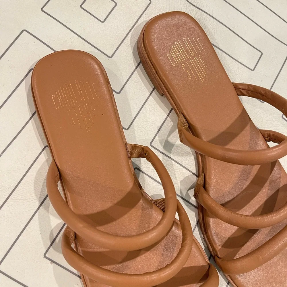 Charlotte Stone Leather Sandals - Picture 3 of 13